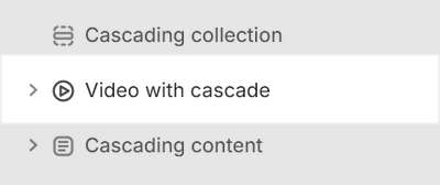 A video with cascading content section selected in Theme editor.